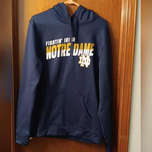 Men's Fanatics Navy Notre Dame Fighting Irish Quick Slant Pullover Hoodie LARGE - Picture 1 of 6